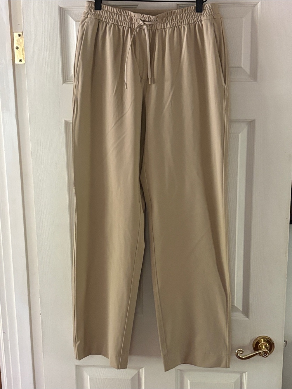 lululemon athletica Beige Wide-Leg Drawstring Track Pants